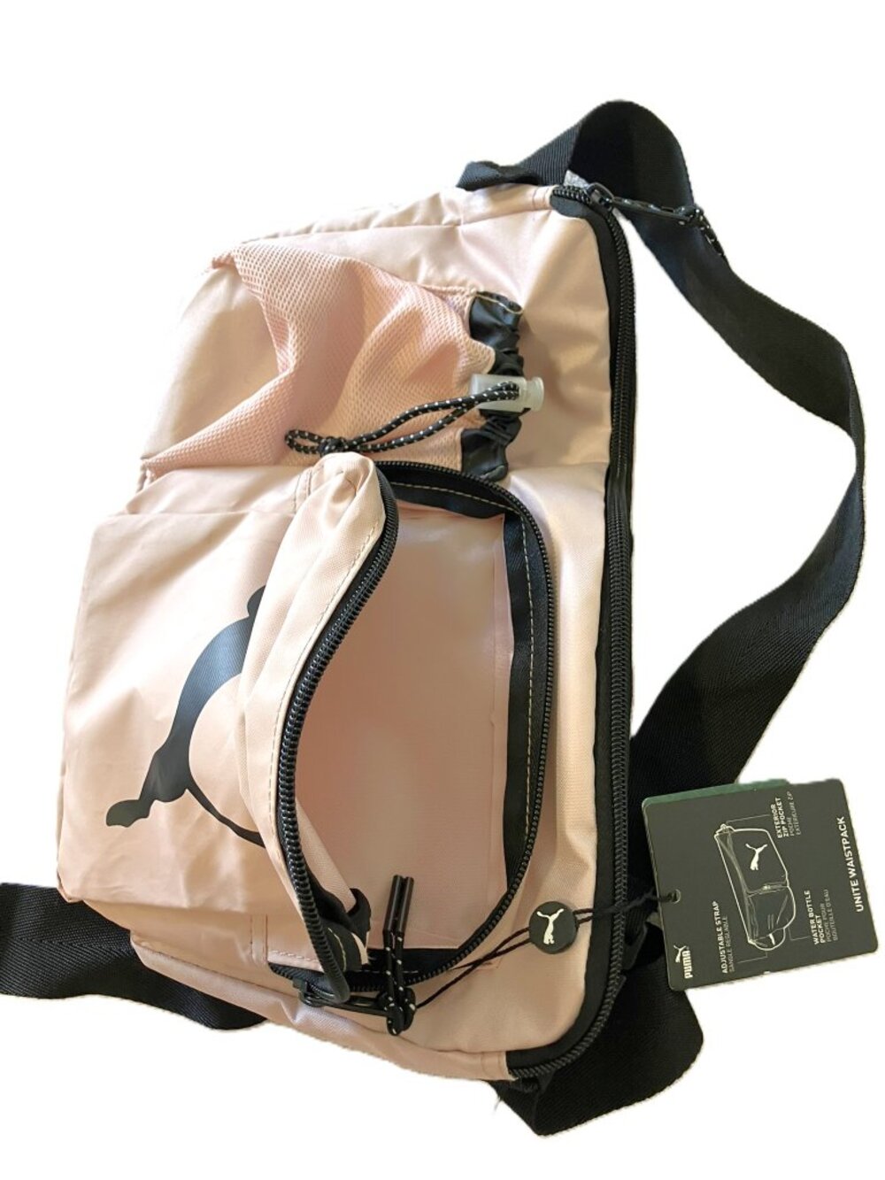 PUMA Unite Waistpack Belt Bag NWT Black/Pink One Size - Picture 5 of 12